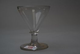 A plain rummer with knop below the bowl, around late 18th century.