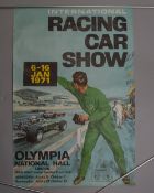 A genuine vintage poster advertising the Racing Car Show 1971 at olympia national hall