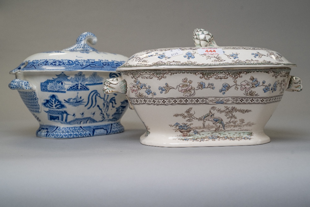 Two lidded soup or serving tureen one marked Copeland Spode rd no.615911 possibly in the Eden - Image 9 of 9