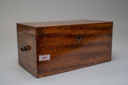 A flame mahogany veneer case or box possibly for a scientific instrument or similar 31cm long 15cm