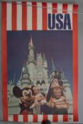 A vintage advertising poster for Walt Disney Disneyland circa 1980's