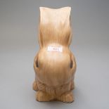 A mid century figure study of a rabbit by Sylvac number 1028 in a natural brown colour way, 24cm