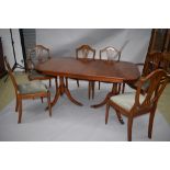 An early 1990s reproduction Regency style extending dining table , from William Bartletts