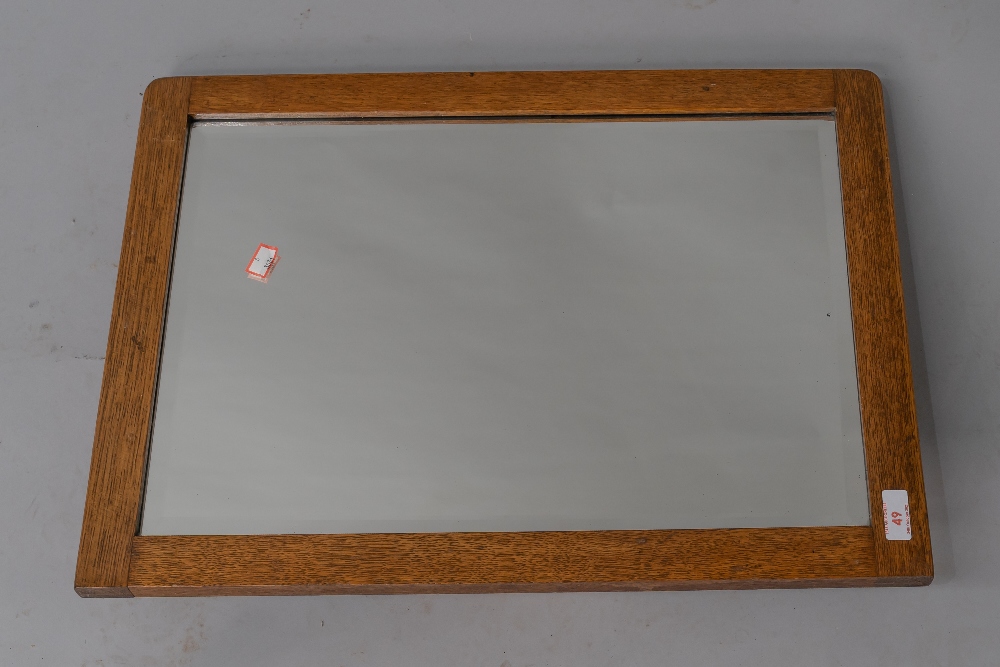 A vintage oak frame wall mirror, approx. 57 x 42cm