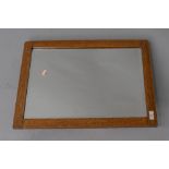 A vintage oak frame wall mirror, approx. 57 x 42cm