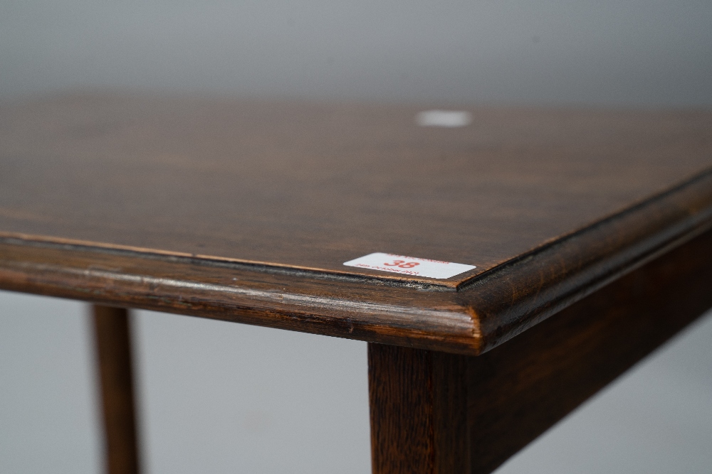 An early 20th Century oak occasional table, probably been one of a nest, width approx. 51cm, and a - Image 2 of 2