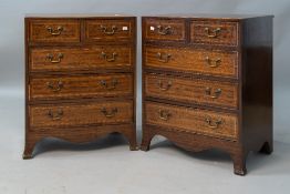 A pair of nice quality and well proportioned reproduction regency mahogany chests of two over