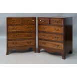 A pair of nice quality and well proportioned reproduction regency mahogany chests of two over