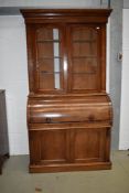 A 19th Century mahogany bureau bookcase having glazed upper section with three adjustable shelves,