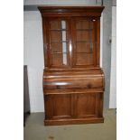 A 19th Century mahogany bureau bookcase having glazed upper section with three adjustable shelves,