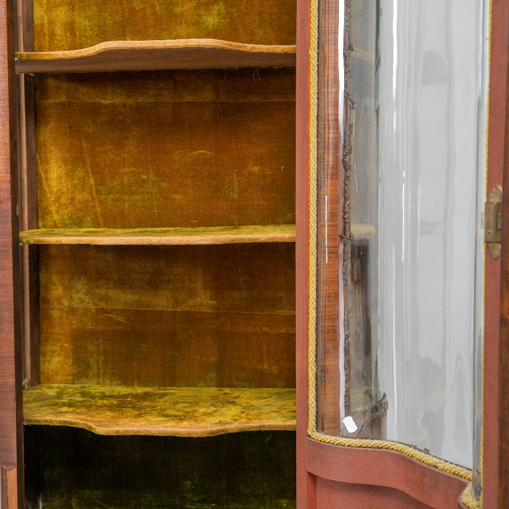 A Louis XV kingswood vitrine display cabinet having shaped glass front and side panels, typical - Image 4 of 6