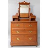 A late 19th or early 20th Century mahogany dressing table possibly Arts and Crafts with turned frame