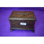 An art deco wooden cased cigarette dispenser or case