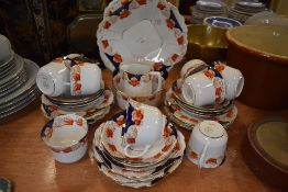 A 1930's part tea service having an imari palette by Melba bone China