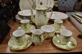 A fine part tea service by Royal Standard in green lily design