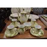 A fine part tea service by Royal Standard in green lily design