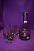 A fine glass and decanter set in a mid century style good condition