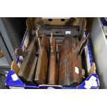 A good selection of antique wood workers moulding and rebate planes approx twenty in total