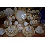 A selection of tea cups and saucer sets including Crown Staffordshire and new Chelsea etc