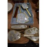 Two sets of dressing table brush sets including a boxed example