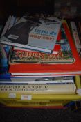 A selection of text and reference books including sports and motor cycle interest