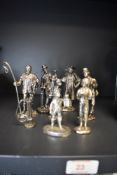 A selection of metal cast historical figures