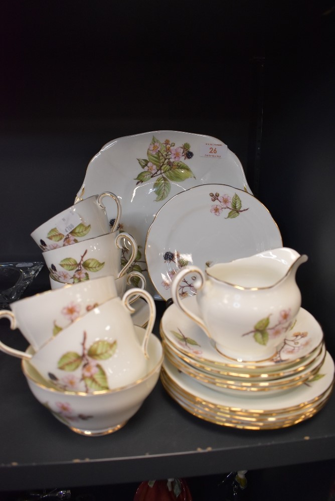 A part tea service by Adderley in the Bramble design in fine condition