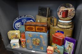 A selection of collectable biscuit tins and similar