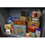 A selection of collectable biscuit tins and similar