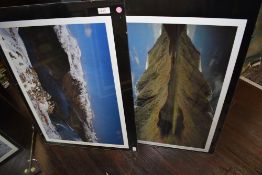 Two photographic prints framed including Highland scenes
