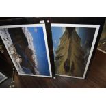 Two photographic prints framed including Highland scenes