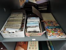 A collection of World Stamps and Trade Cards in albums and loose, Cigarette Cards in albums and