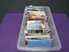A box of loose Postcards & Photo's of Railways, several hundred cards