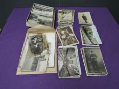 A collection of vintage Postcards including 1920's Real Black and White Photo's, Lusitania 1915