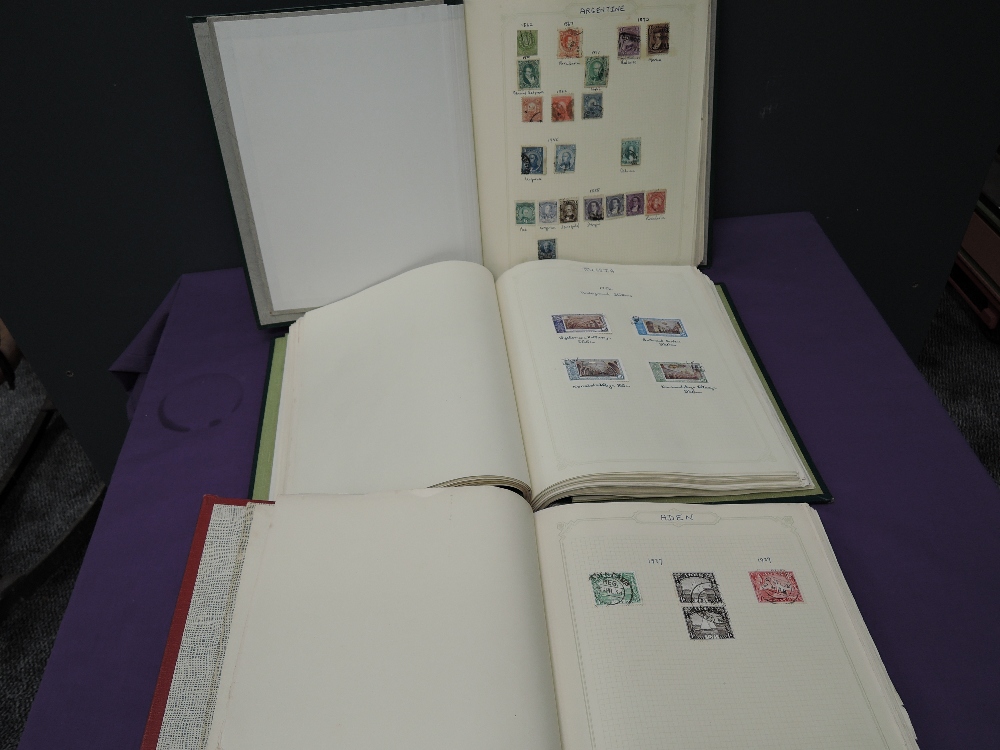 Three World Simplex Stamp Albums, mint & used, Argentina to USA