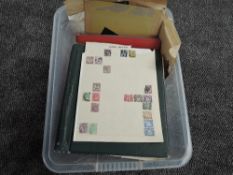 Two albums and a folder and stock cards of World Stamps, mint & used along with GB Stamps on paper