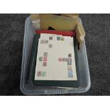 Two albums and a folder and stock cards of World Stamps, mint & used along with GB Stamps on paper