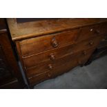 A 19th Century fruitwood chest of two over three drawers, on bracket feet, width approx. 110cm