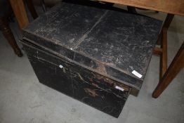 A vintage tin trunk