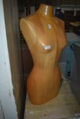 A vintage wooden dressmakers style dummy/manequin (no stand)