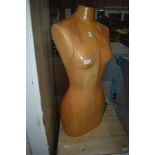 A vintage wooden dressmakers style dummy/manequin (no stand)