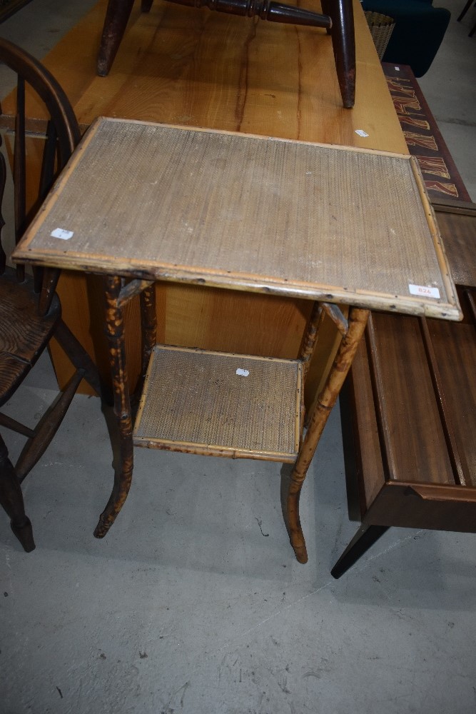 A traditional bamboo side table