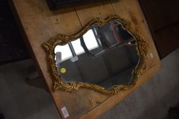 A vintage gilt frame wall mirror, labelled Atsonea , height approx. 52cm