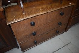 A Victorian scumbled pine bedroom chest of two over two drawers, width approx. 112cm