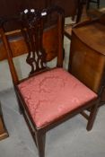 A late 19th or early 20th Century Chippendale style dining chair