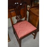 A late 19th or early 20th Century Chippendale style dining chair