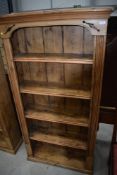 A pair of rustic pine bookshelves , approx width 90cm height 172cm