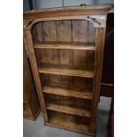 A pair of rustic pine bookshelves , approx width 90cm height 172cm