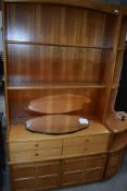 A vintage teak Nathan lounge shelf and corner unit