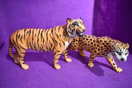 Two Beswick studies,Tiger 2096 and Leopard 1082